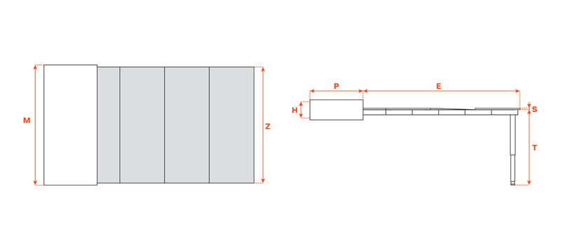 Load image into Gallery viewer, Salice Atim Mensola Party technical drawing and dimensions, 600mm version