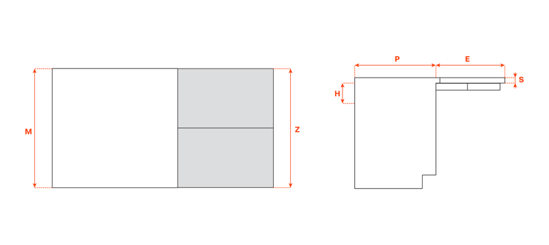 Load image into Gallery viewer, Salice Atim Flip Top technical drawing, 450mm version