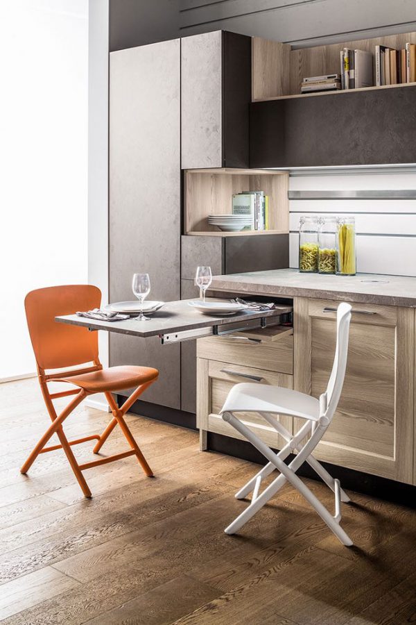 Load image into Gallery viewer, Salice Atim - LUNCH Pull-out table from drawer - With White Laminated Tabletop