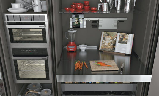 Salice Atim - OPLA PIANO ACCIAIO Pull-out worktop - With Stainless Steel Top