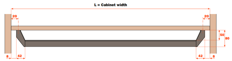 Load image into Gallery viewer, Salice Excessories Hanger Rail Angled End Supports - VE80GMRA00633B