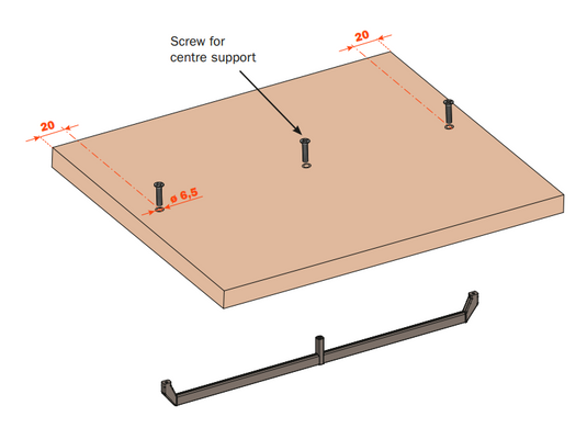 Salice Excessories Hanger Rail Angled End Supports - VE80GMRA00633B
