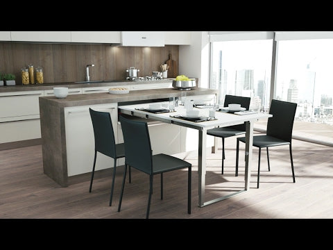 Load and play video in Gallery viewer, Salice Atim - PARTY Double-leg pull-out table from a drawer - Frame Only