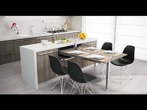 Load and play video in Gallery viewer, Salice Atim T-Able pull-out table from a drawer video 2