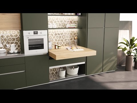 Load and play video in Gallery viewer, Salice Atim - OPLA PIANO ACCIAIO Pull-out worktop - With Stainless Steel Top