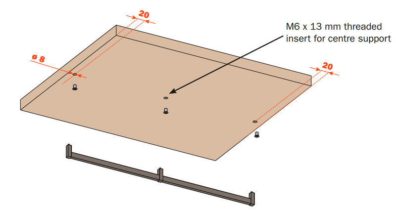 Load image into Gallery viewer, Salice Excessories Hanger Rail Centre Support to suit Straight End Supports