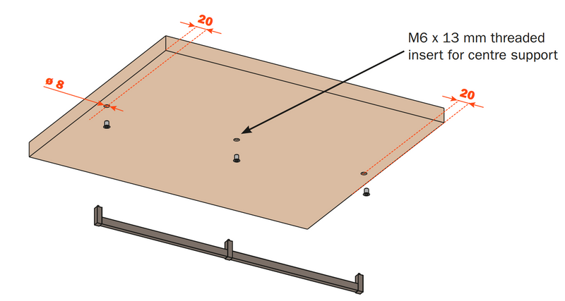 Load image into Gallery viewer, Salice Excessories Hanger Rail Centre Support to suit Straight End Supports
