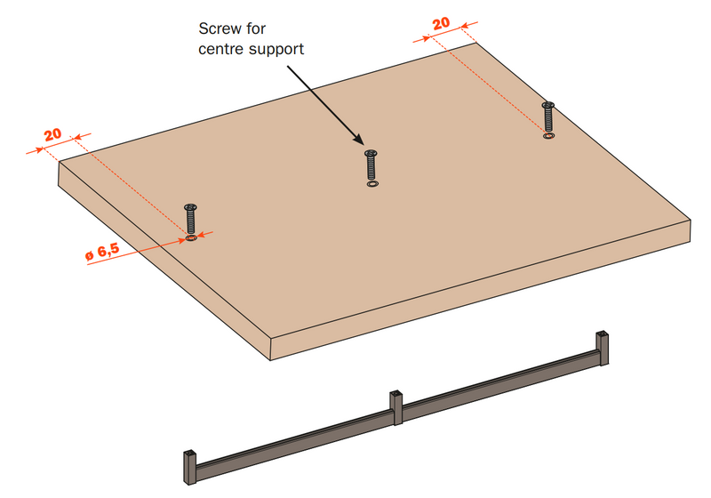 Load image into Gallery viewer, Salice Excessories Hanger Rail Centre Support to suit Straight End Supports
