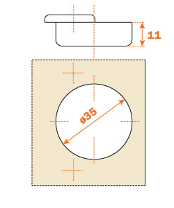 Salice TITANIUM 155° Full Overlay  Sprung Cabinet Hinge - C2AKA66