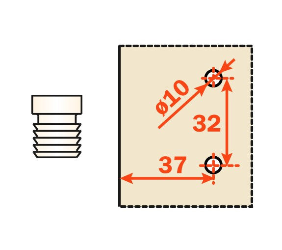 Load image into Gallery viewer, Salice Steel Mount Plates Knock-in Dowel - B2V7H Series