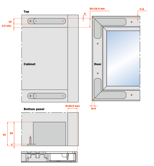 Salice Air  19mm Aluminium Door Profile - DEL9LP300_ - 3000mm - Bulk Pack of 14 Lengths