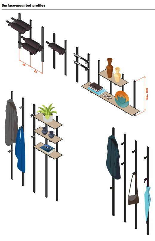Load image into Gallery viewer, Salice Pin Aluminium Profile - 3000mm - Bulk Pack of 16 Lengths