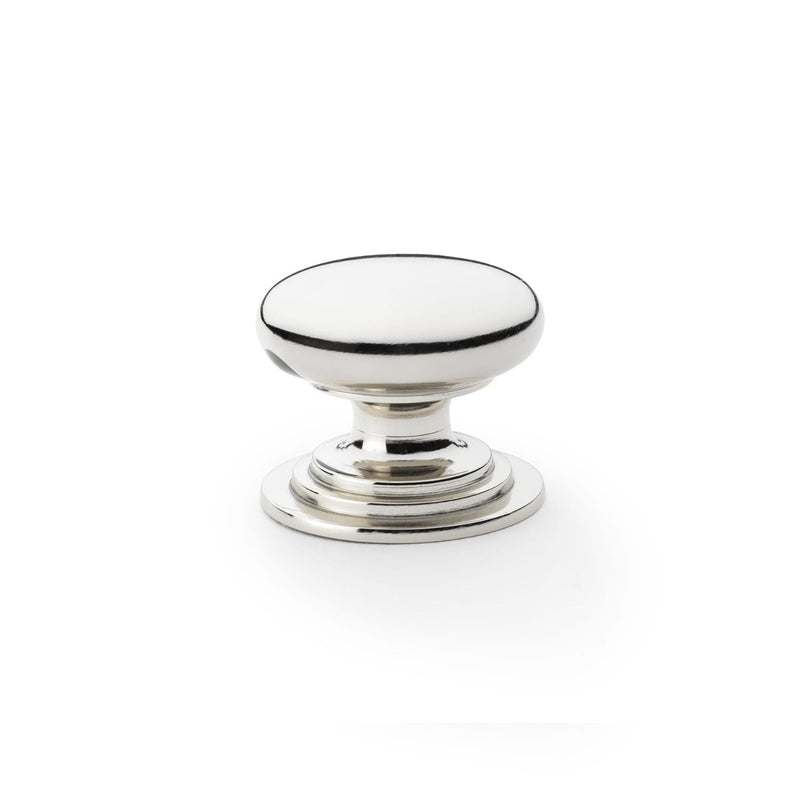 Load image into Gallery viewer, Alexander and Wilks Waltz Round Cupboard Knob on Stepped Rose