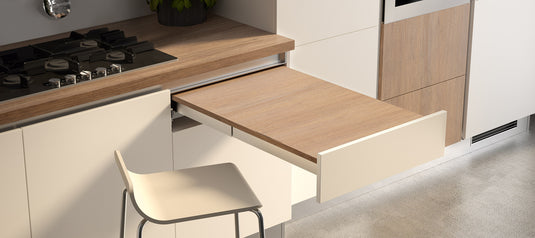 Salice Atim Ready pull-out table in a kitchen
