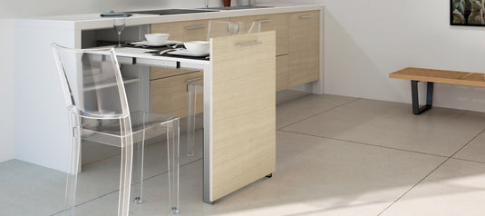 Salice Atim Evolution pull-out table in a kitchen