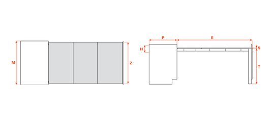Salice Atim Evolution XL technical drawing, 600mm version