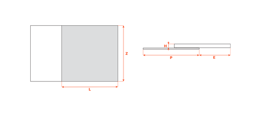 Salice Atim Snack Top technical drawing, 1200mm narrow