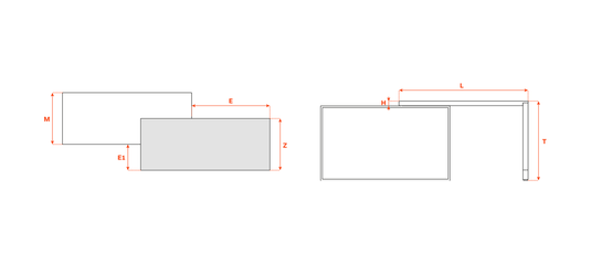Salice Atim Sestante technical drawing, 800mm depth