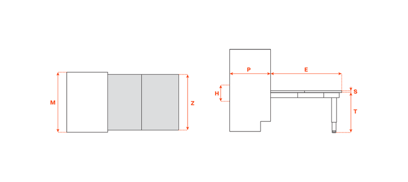 Load image into Gallery viewer, Salice Atim T-Bench +39 technical drawing
