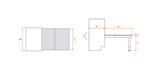 Salice Atim T-Bench +39 technical drawing