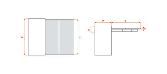 Salice Atim Lunch +39 technical drawing and dimensions