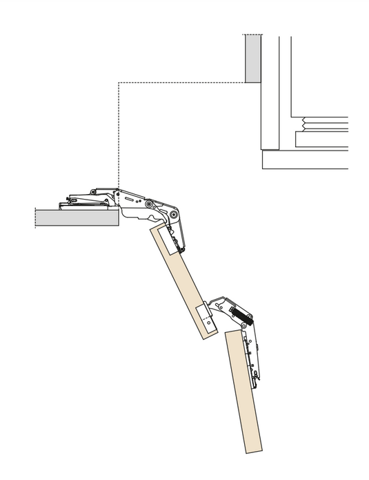 Salice Adjustable 65° Corner Cabinet Hinge 48mm Centres - C2AYA99R