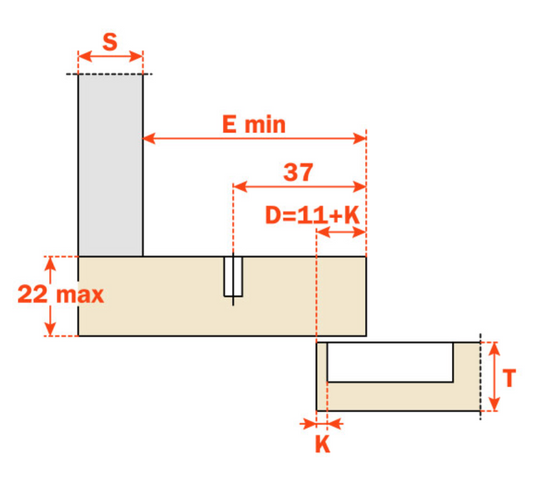 Salice Silentia+ Series 700 Soft Close 110° Long Crampon Hinge 48mm Centres - C7A6NE9AM