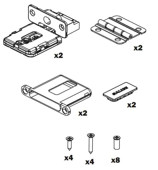 Load image into Gallery viewer, Salice Folder 180 Conecta Hinge Kit - Recessed Front Fix Holder - DQGB3
