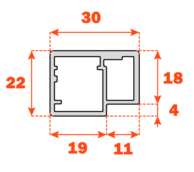 Load image into Gallery viewer, Salice Conecta Aluminium Profile 22mm Thick for Glass to be glued
