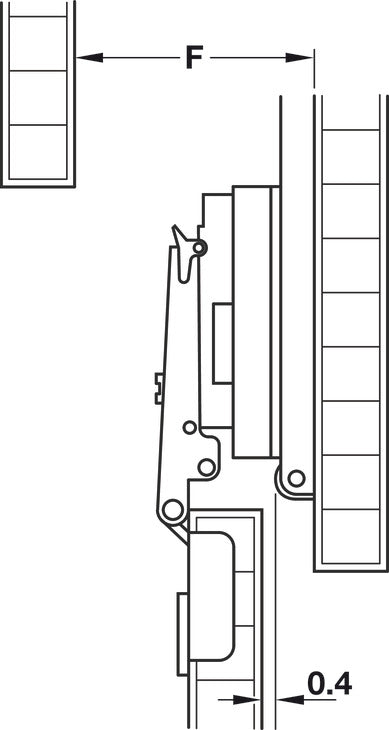 Overlay Hinge Set for Accuride 1432 (Pivot Sliding Pocket Door Gear)
