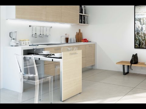 Load and play video in Gallery viewer, Salice Atim Evolution pull-out table from cabinet with bridge leg video
