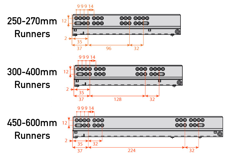 Load image into Gallery viewer, Salice 6555 Soft Close Full Extension Concealed Drawer Runners
