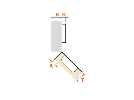 Salice 45° Positive Angle Sprung Mini Hinge - C4A7M99