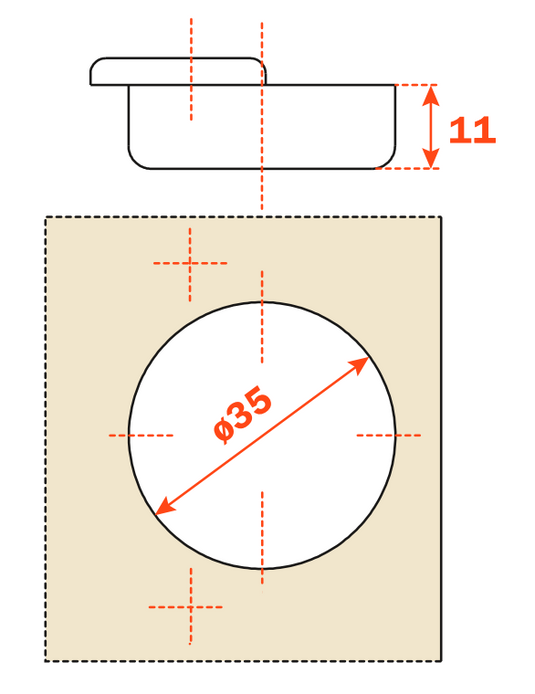 Salice 165° Full Overlay Sprung Cabinet Hinge 45mm Centres - C2PFA99
