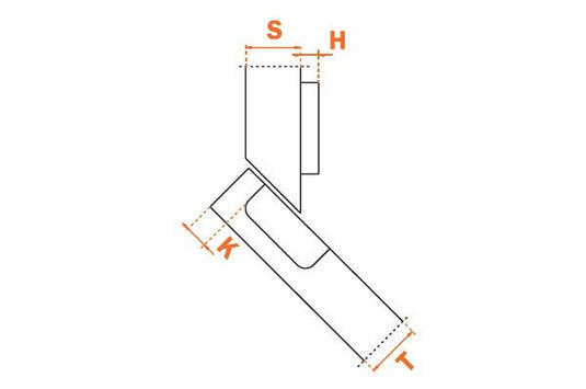 Salice 45° Short Arm Positive Angle Hinge - C2ABV99